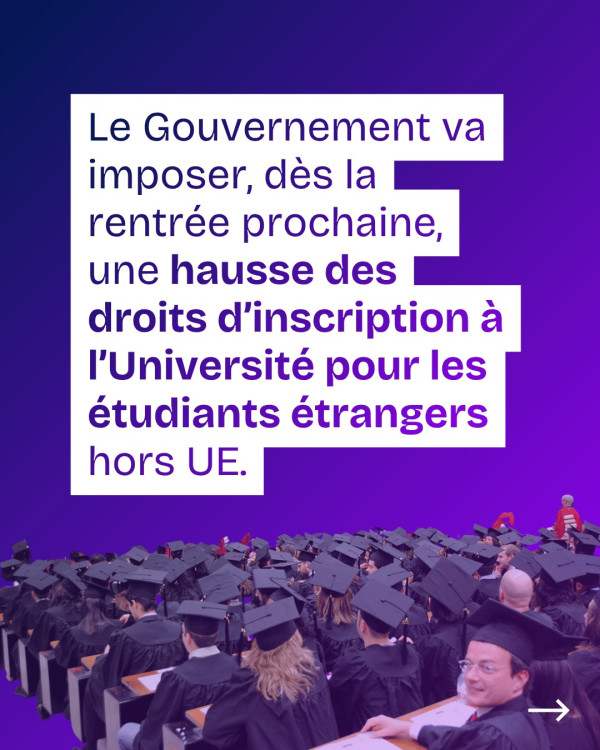 Hausse des droits d'inscription des étudiants étrangers hors UE