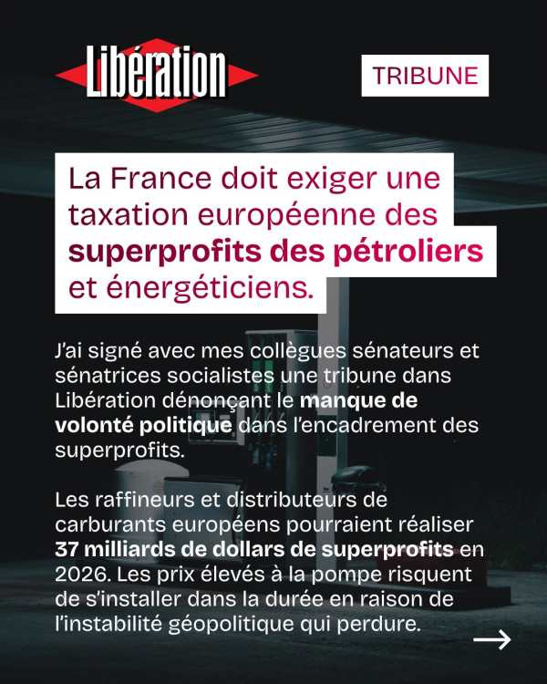 Tribune dans Libération : appel à taxer les superprofits des pétroliers